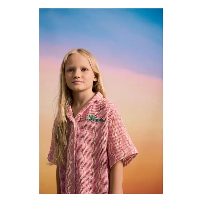 Camisa de ganchillo Wave | Rosa