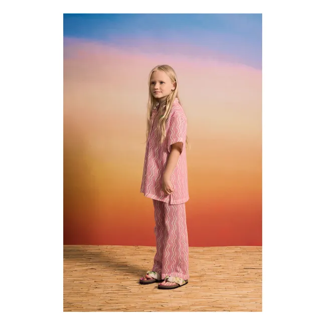 Camisa de ganchillo Wave | Rosa