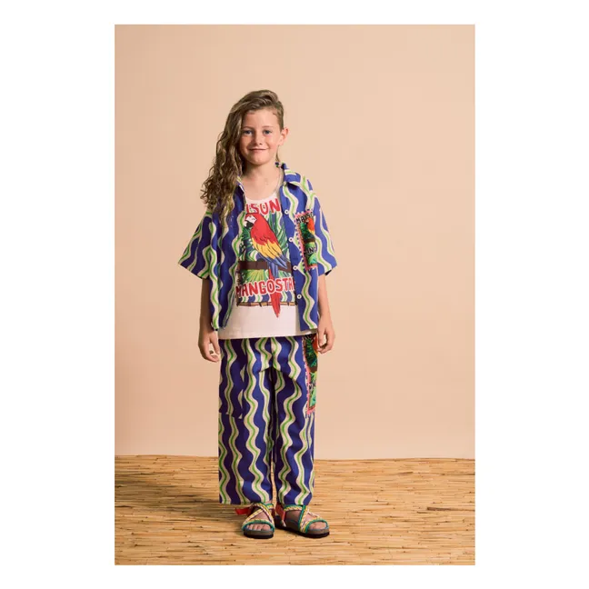 Wave Parrot Shirt | Blue