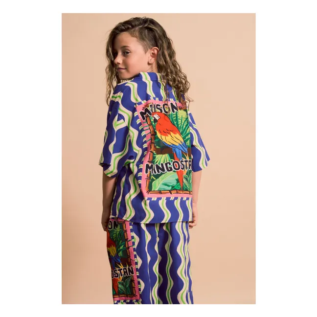 Wave Parrot Shirt | Blue