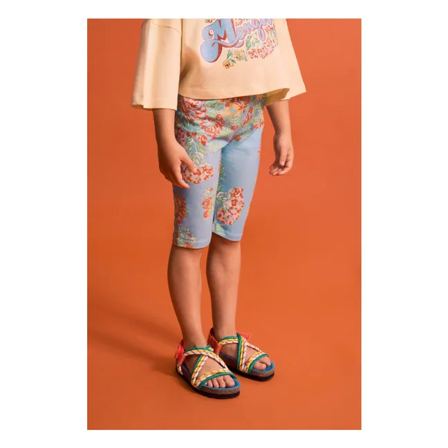 Crop T-shirt Flowers | Pale yellow