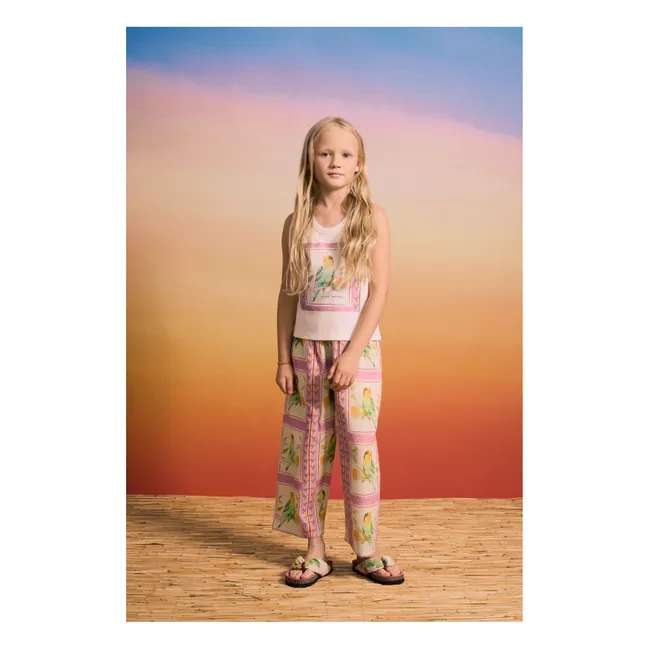 Pantaloni patchwork Birds | Rosa