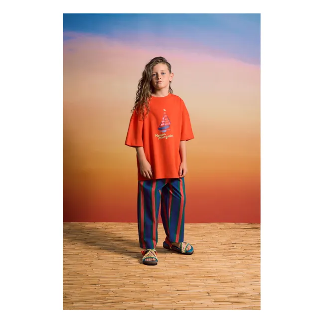 Pantalon Rayé | Bleu foncé