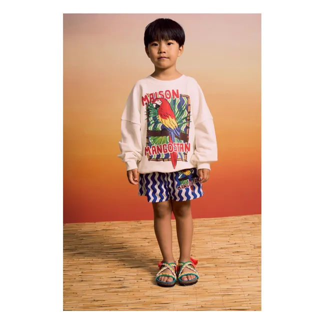 Sweatshirt Papagei  | Weiß