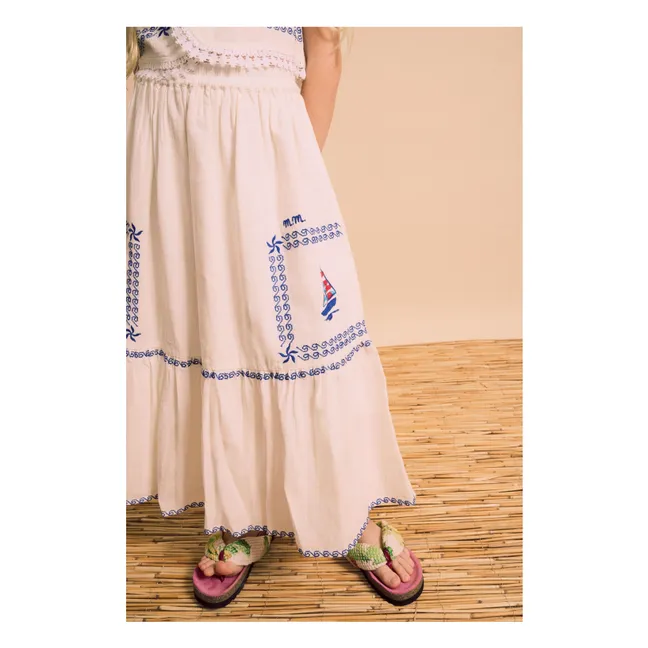 Gilet Brodé Voiles | Blanc