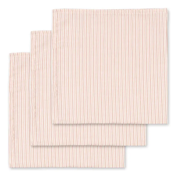 Langes en coton bio Stipie - Set de 3 | Rose- Image produit n°0