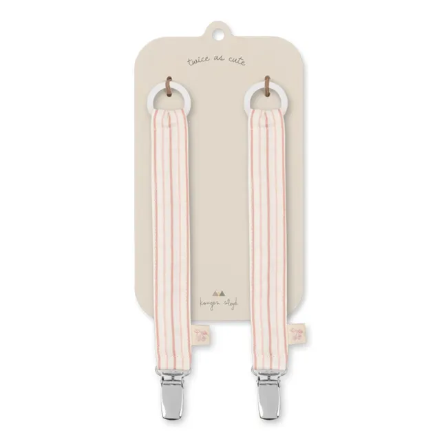 Pinzas para chupetes Stripie - Lote de 2 | Rosa