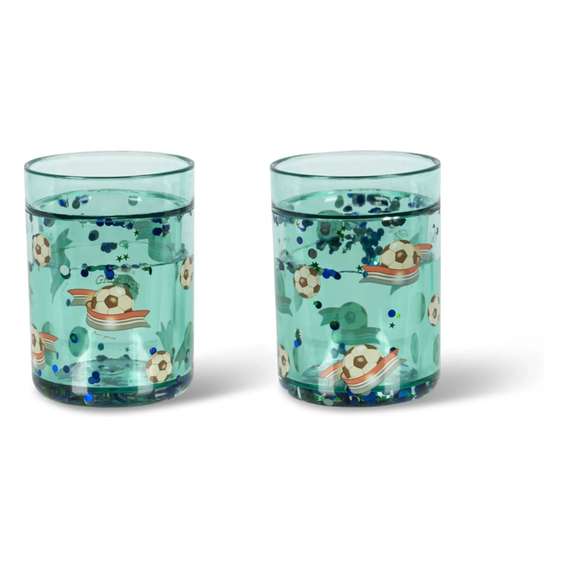 Gobelets glitter Kick It - Set de 2 | Bleu- Image produit n°0