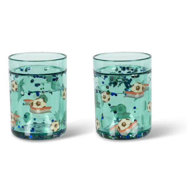 Tazas de purpurina Kick It - Juego de 2 | Azul