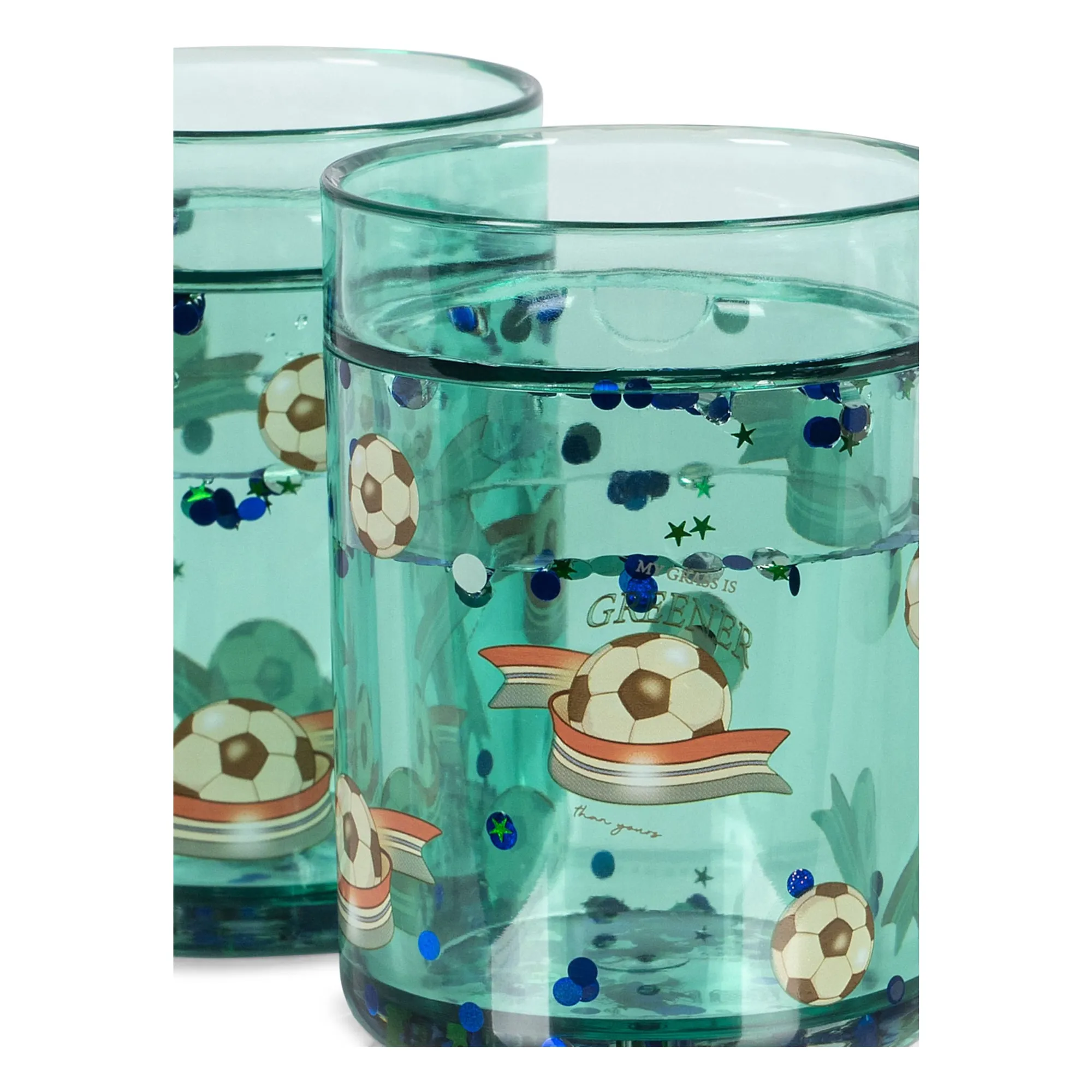 Gobelets glitter Kick It - Set de 2 | Bleu- Image produit n°1