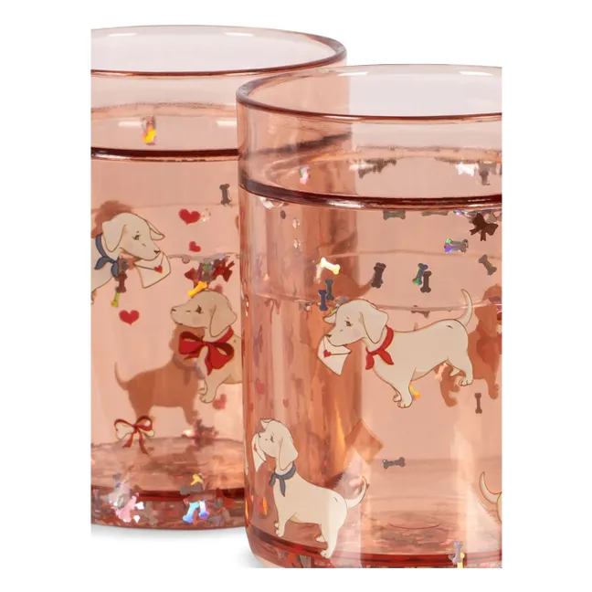 Tazas con purpurina Woof - Lote de 2 | Rosa