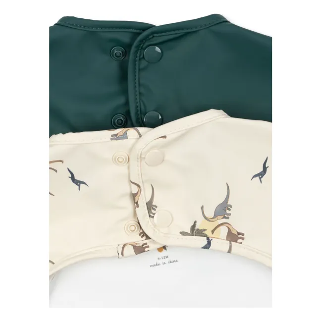 Babero Kubi con mangas - Lote de 2 | Verde