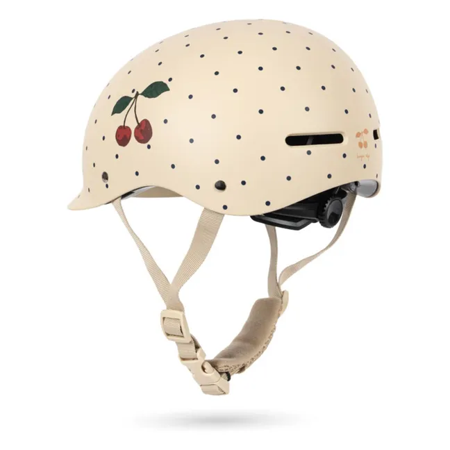 Navy Dots bicycle helmet | Ecru