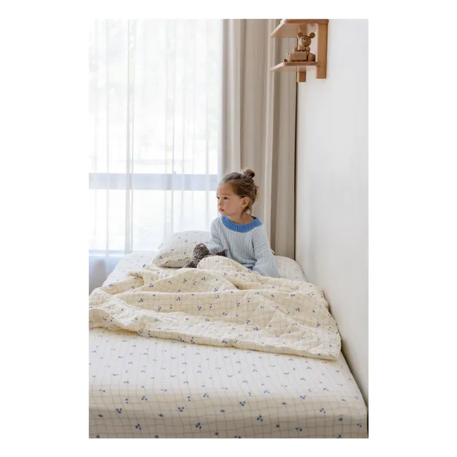 Fitted sheet Blueberries in organic cotton