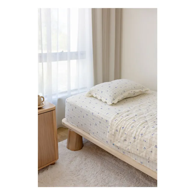 Fitted sheet Blueberries in organic cotton