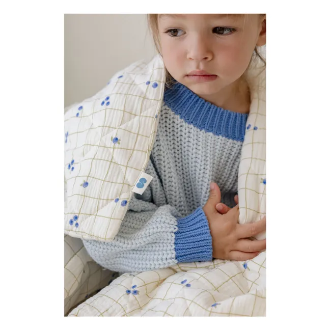 Couverture matelassée Blueberries en coton bio