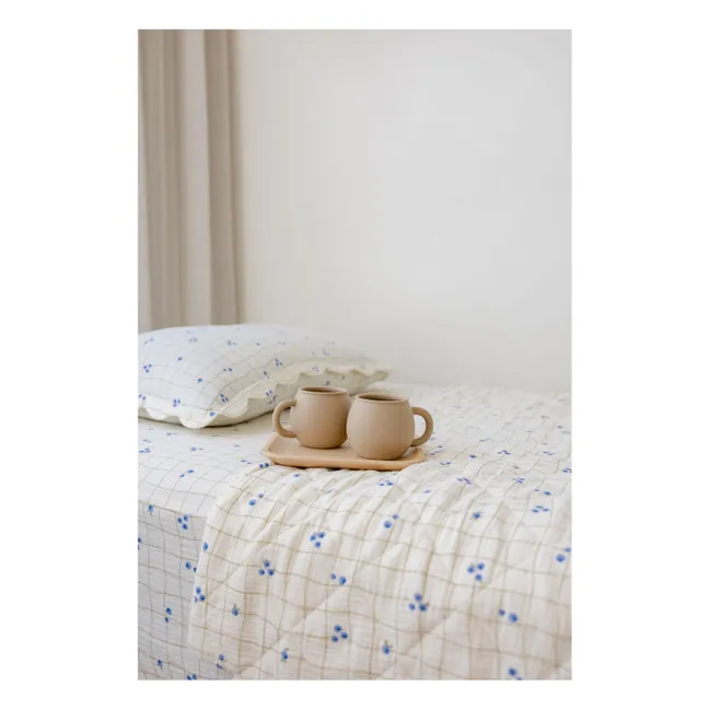 Blueberries quilted blanket in organic cotton