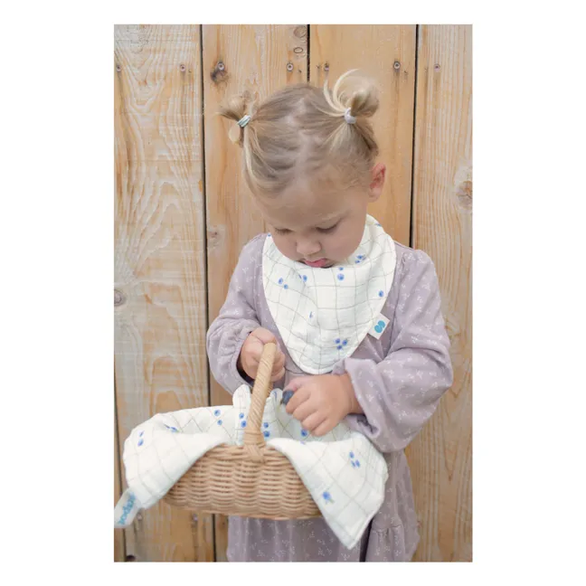 Blueberries bandana bibs in organic cotton - Set of 3