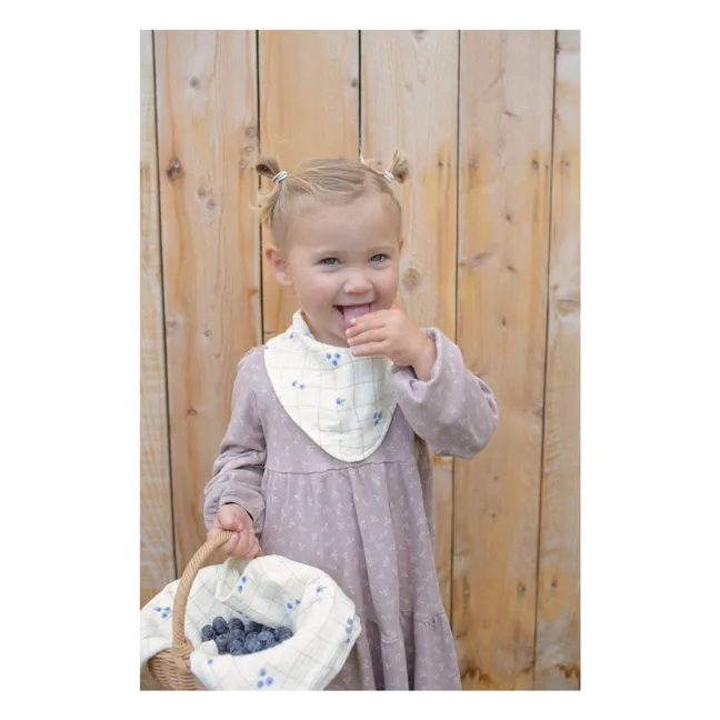 Bavoirs bandana Blueberries en coton bio - Set de 3