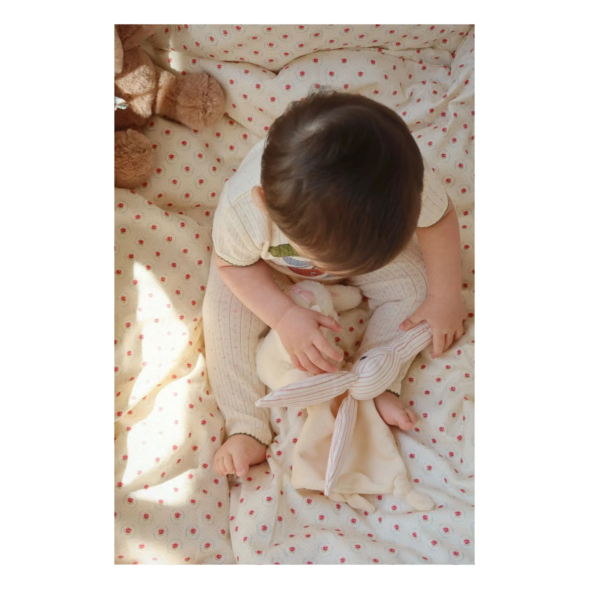 Hochet Bunny Stripie | Rose- Image produit n°2