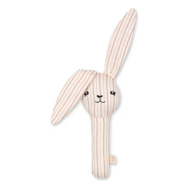 Hochet Bunny Stripie | Rose