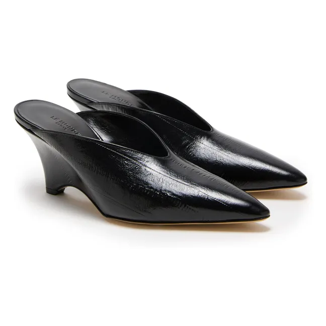 Mules Victoria Piel | Negro