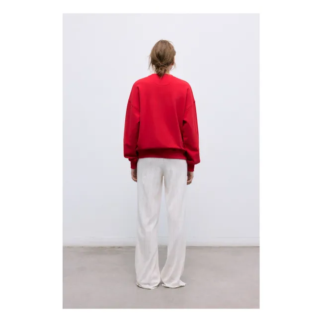 Felpa in cotone con logo TNS | Rosso