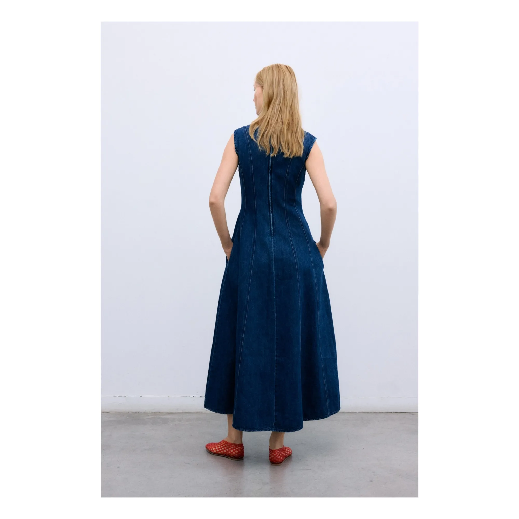 Robe Denim Coton | Bleu jean- Image produit n°4