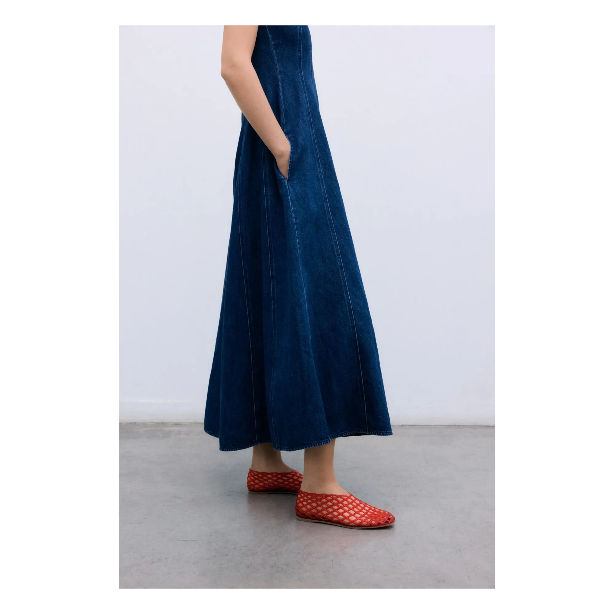 Robe Denim Coton | Bleu jean- Image produit n°2