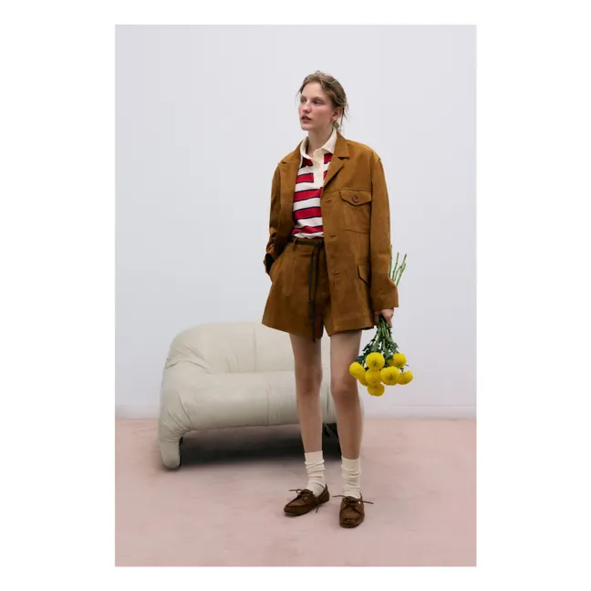 Polo Rayures Acacia Coton | Rouge