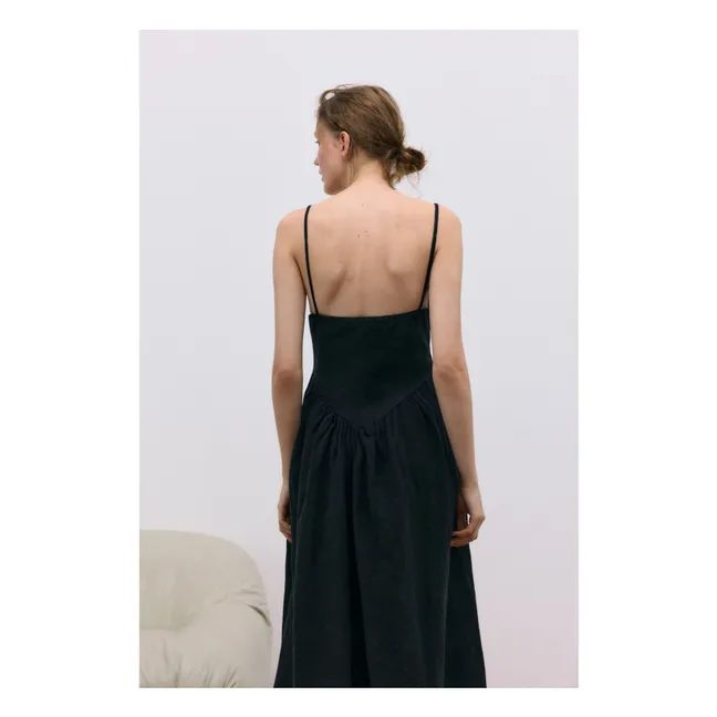 Vestido Lippia de algodón y lino | Negro