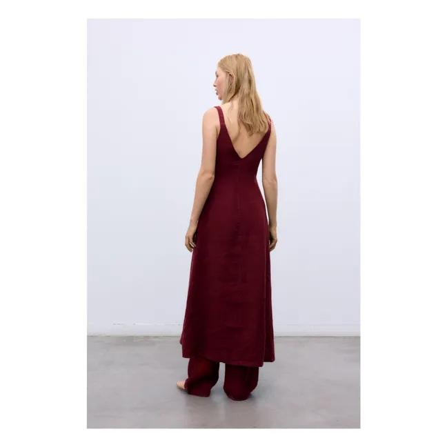 Robe Bulbine Lin | Rouge foncé