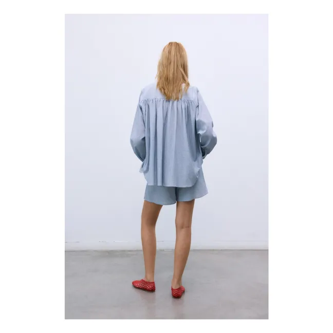 Cloe Cotton Short Skirt | Light blue