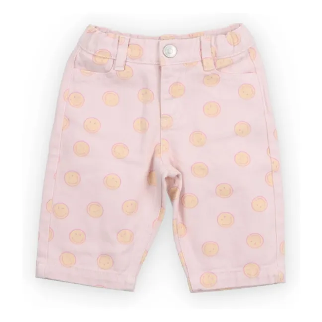 Vaqueros Smiley de algodón BCI Bébé | Rosa Pálido