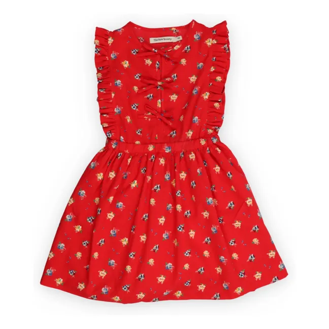 Vestido de flores de algodón ecológico Amapola | Rojo