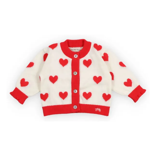 Cardigan Jacquard Maqui Cœurs | Blanc