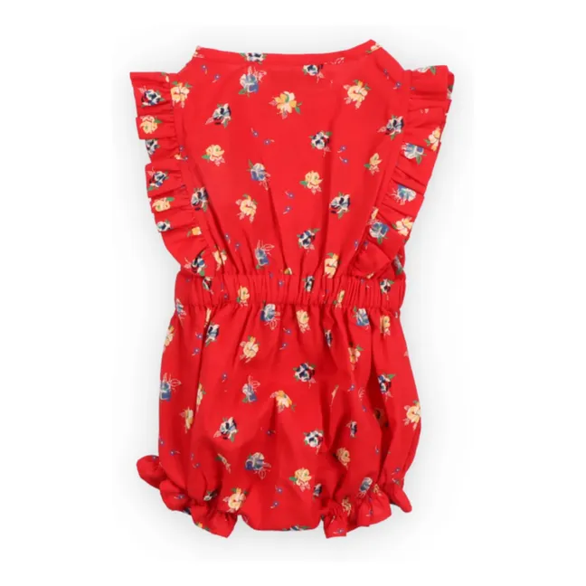 Pelele floral anudado Amapola | Rojo