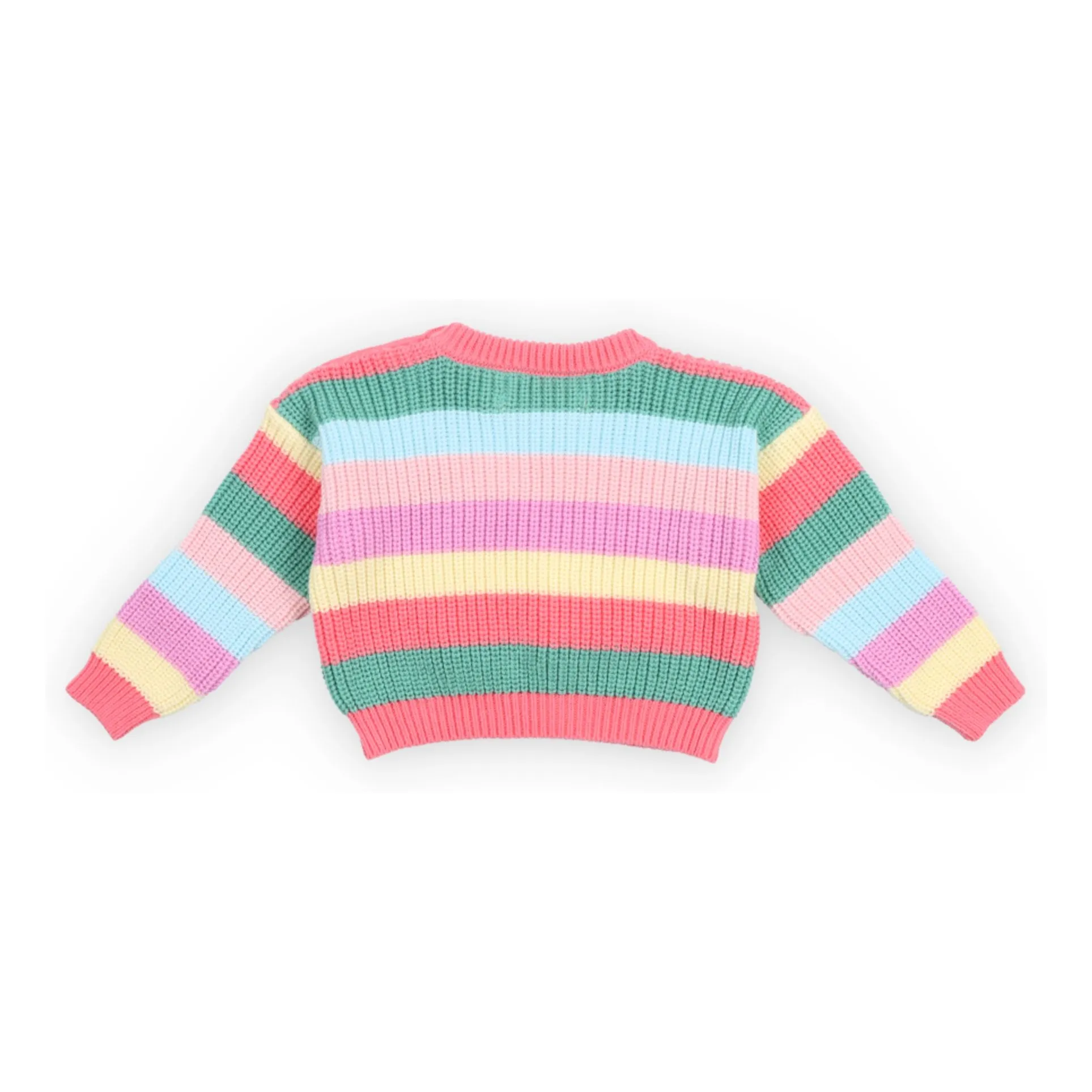Pull Canela Rayé Coton Bio | Rose- Image produit n°1