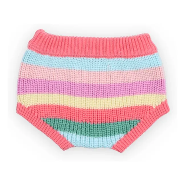 Canela Striped Organic Cotton Knit Bloomer | Pink