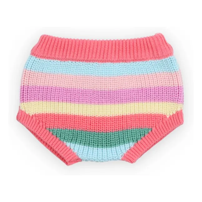 Canela Striped Organic Cotton Knit Bloomer | Pink