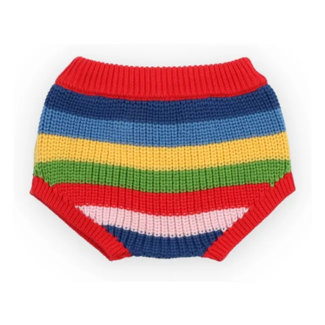 Canela Striped Organic Cotton Knit Bloomer | Red