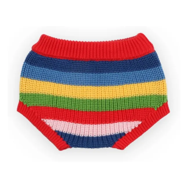 Canela Striped Organic Cotton Knit Bloomer | Red