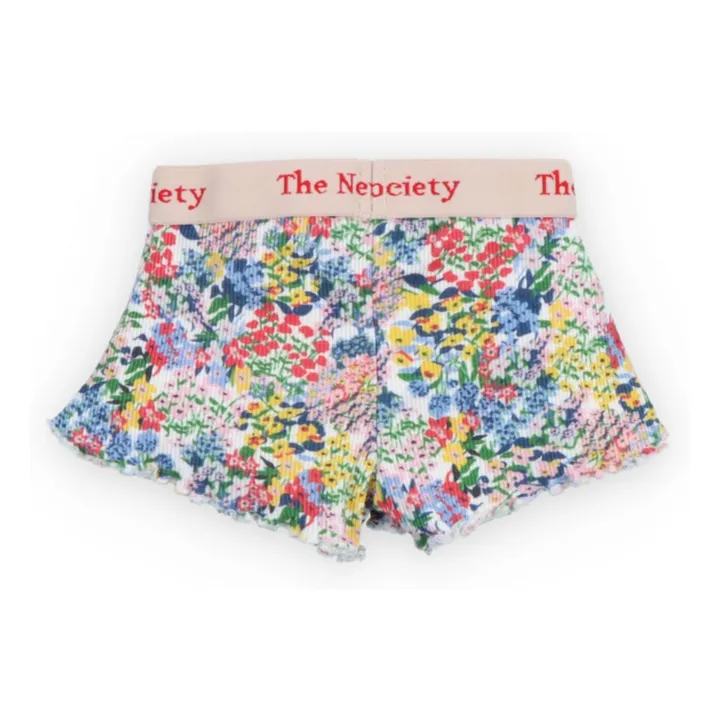 Verbena Floral Ribbed Baby Shorts | Blue- Product image n°1