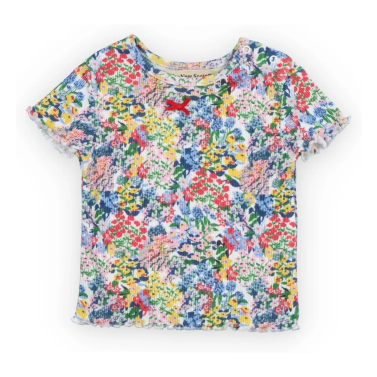 The New Society Blue Verbena Floral Rib T-Shirt Baby