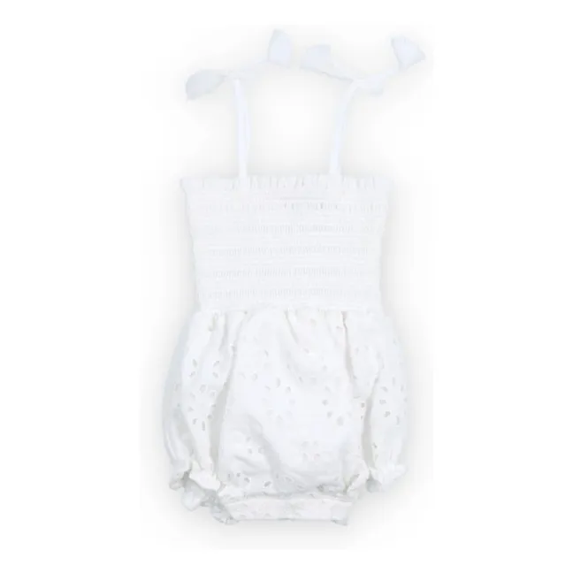 Barboteuse Broderie Anglaise Sakura | Blanc