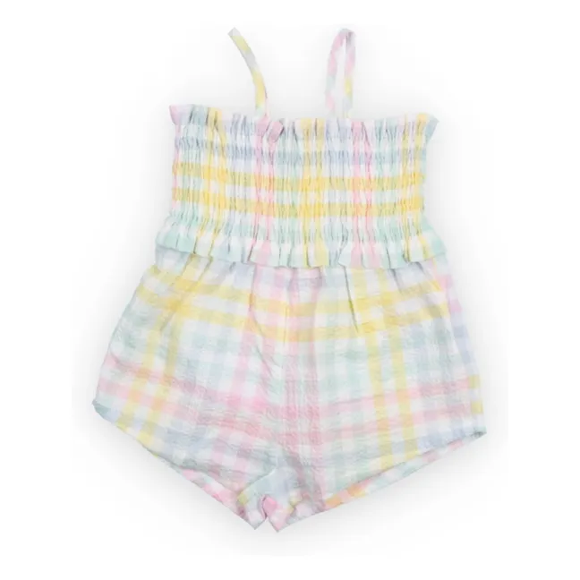 Mallow Karierte Combishorts | Blassblau