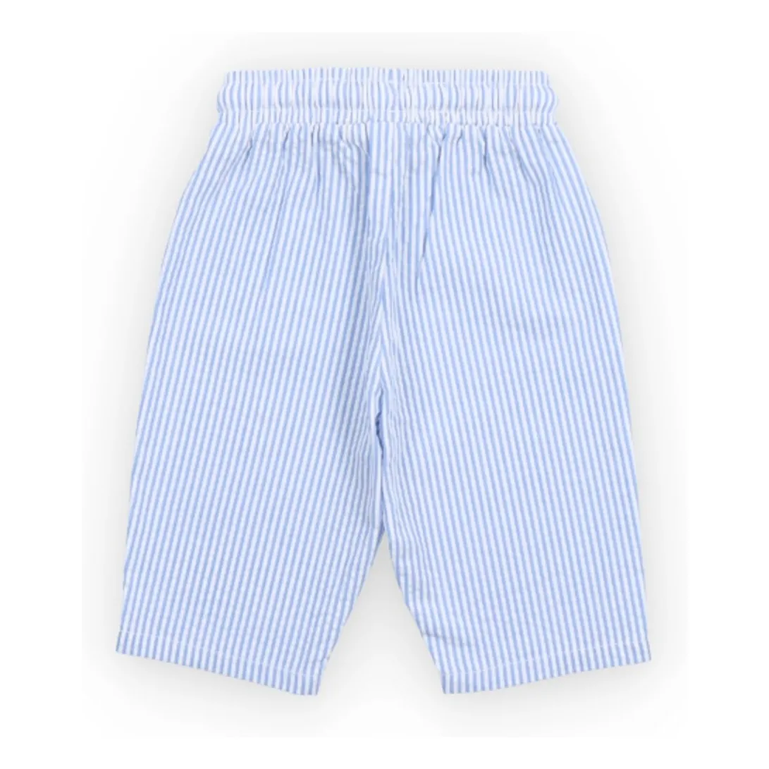 Pantalon Almond Rayé Seersucker Bébé | Bleu Clair- Image produit n°1
