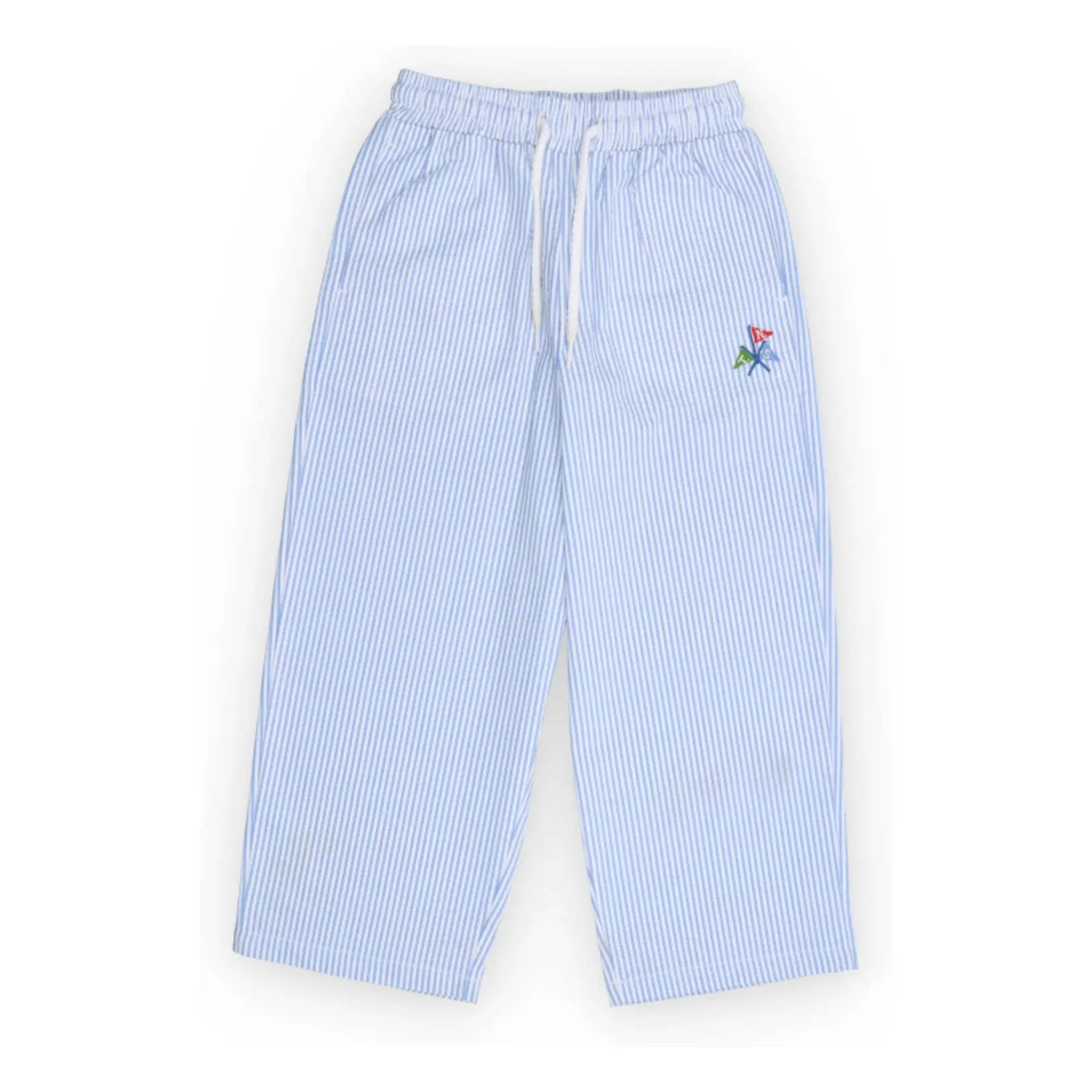 The New Society Light Blue Almond Striped Seersucker Pants