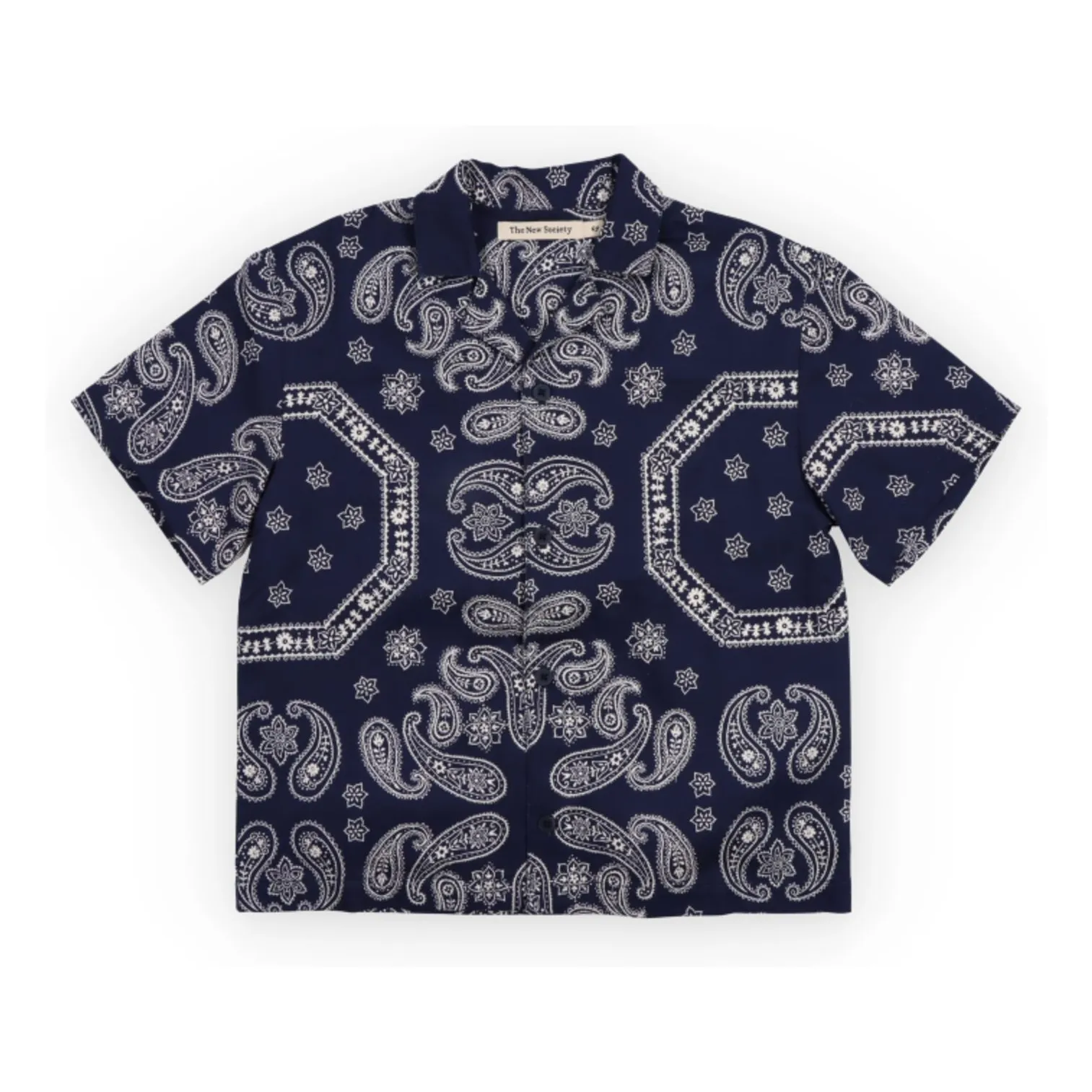 The New Society Dark Blue Aster Bandana Shirt
