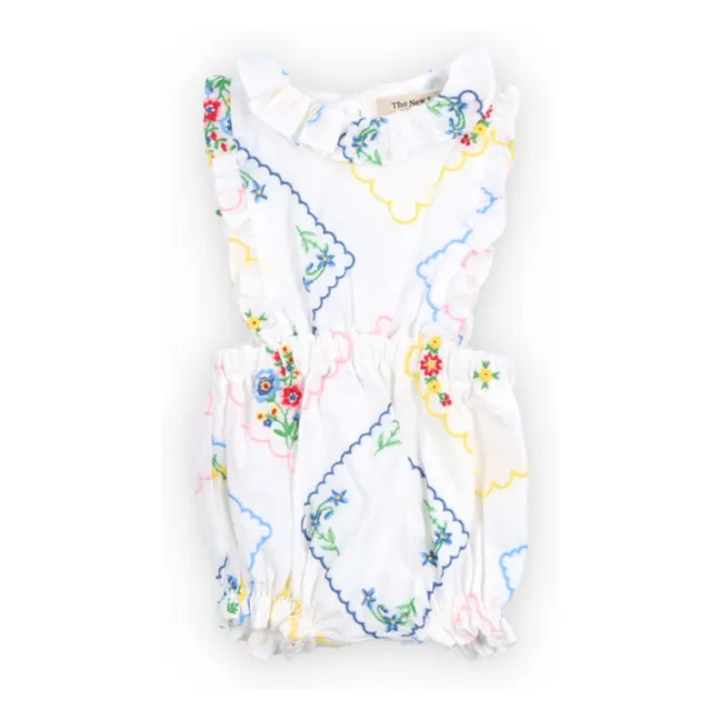 Barboteuse Brodée Jacinthe Fleurie | Blanc